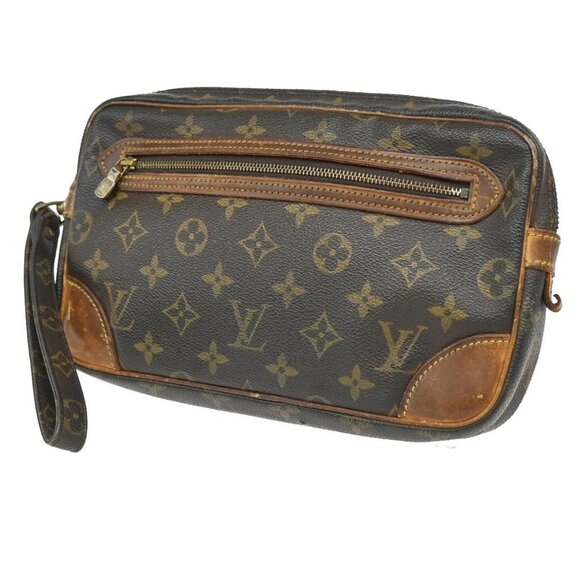 LOUIS VUITTON Marly Dragonne GM Clutch Hand Bag Monogram Brown M51825 05KB017 - Picture 1 of 16